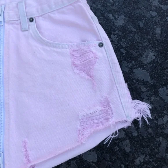 LF Carmar Beatrice Light Pink Distressed Skirt - Picture 6 of 9